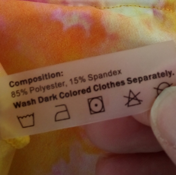 Zaful Tie Dye Orange Pink Bandeau Elastic Bikini Top Swim Swimsuit Swimwear 8 - Picture 13 of 14